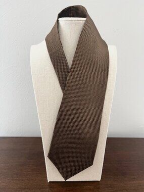 Tongue Tied Tom McLellon Necktie Tie Silk Black Brown Diamond Check